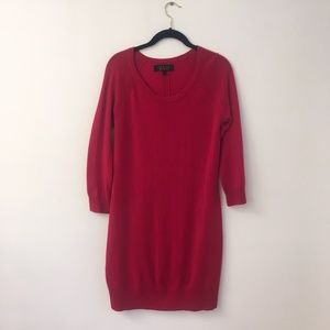 Red Cashmere Sweater Dress